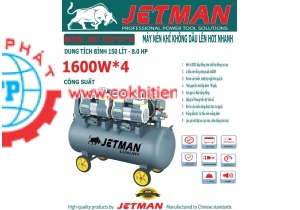 Máy Nén Khí Không Dầu Jetman 150L 8Hp NKF-1600x4T150 Lên Hơi Nhanh