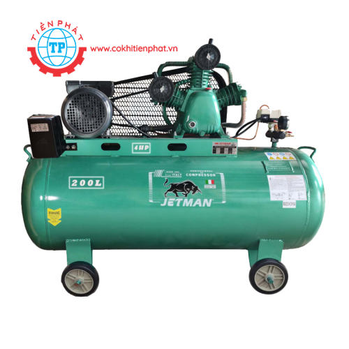 Máy nén khí dây đai Jetman 200L-4HP (áp suất 12Kg/cm2)